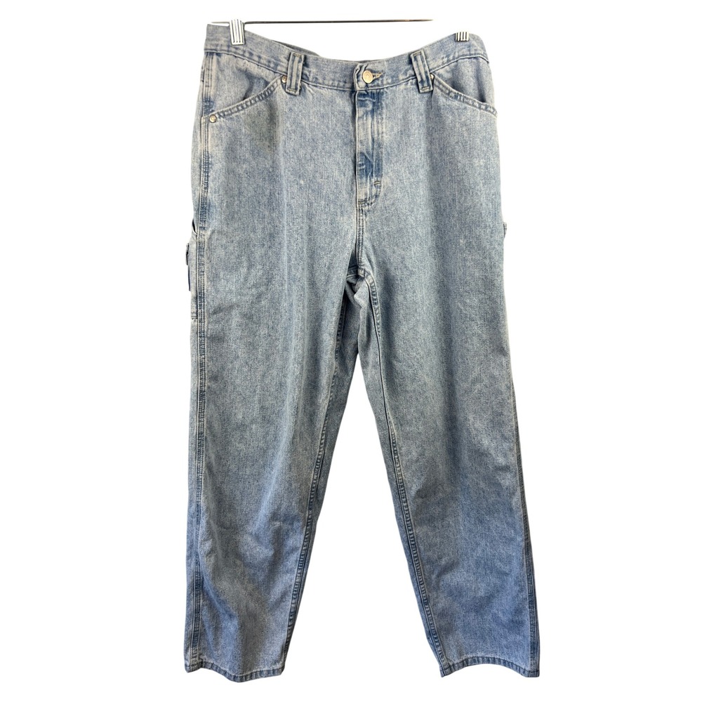 Vintage Riveted by Lee‎ Light Wash Denim Carpenter Jeans SZ14 Y2K Retro
